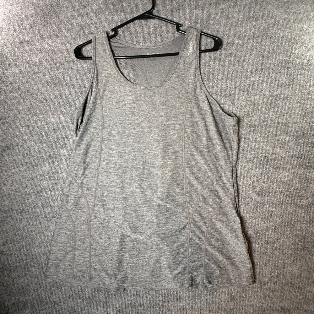Reebok Womens XL Heather Grey Racerback Athletic Training Tank Top